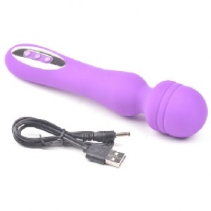 Wand Massager12 Function Silicone Rechargeable PURPLE